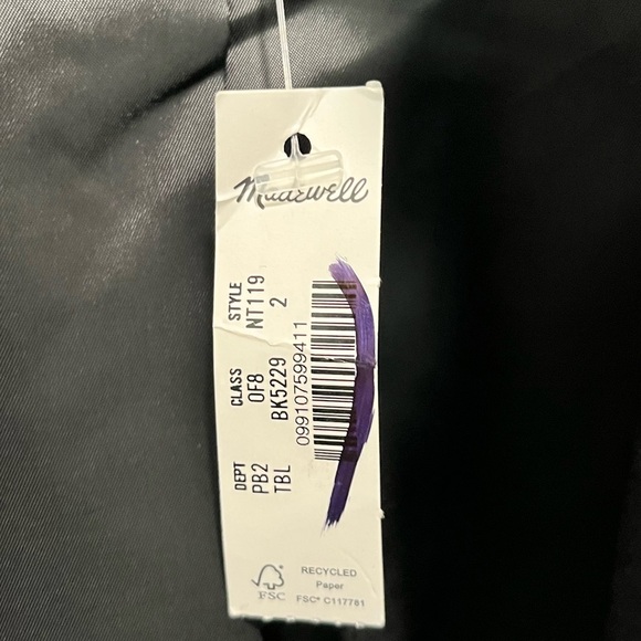 Madewell Womens $228 Shrunken Utility Jacket in Black Size 2 NT119 cropped NEW - Picture 12 of 16